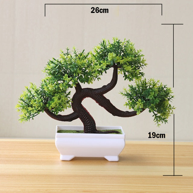 Artificial Plants Pine Bonsai Small Tree Pot Plants Fake Flowers Potted Ornaments For Home Decoration Hotel Garden Decor, 