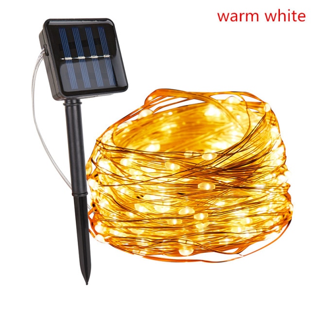 LED Outdoor Solar Lamp String Lights 100/200 LEDs Fairy Holiday Wedding Party Garland Solar Garden Waterproof for Home Led Decor, 