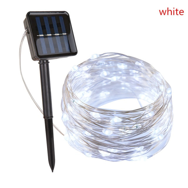 LED Outdoor Solar Lamp String Lights 100/200 LEDs Fairy Holiday Wedding Party Garland Solar Garden Waterproof for Home Led Decor, 