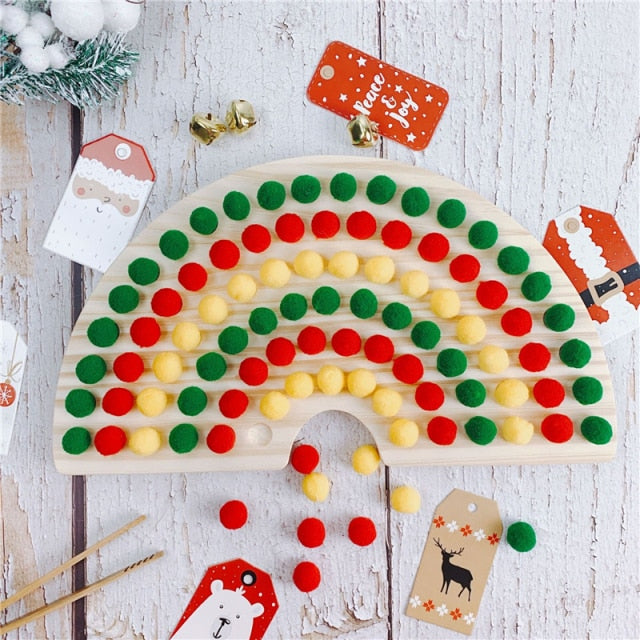 Rainbow Board Baby Montessori Educational Wooden Toys Color Sorting Sensory Toys Kids Fine Motor Skills Activities for Children, 