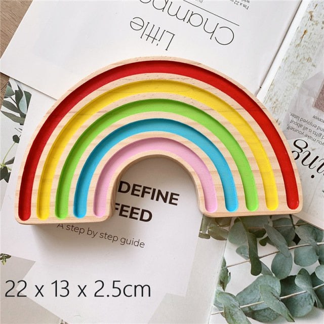Rainbow Board Baby Montessori Educational Wooden Toys Color Sorting Sensory Toys Kids Fine Motor Skills Activities for Children, 