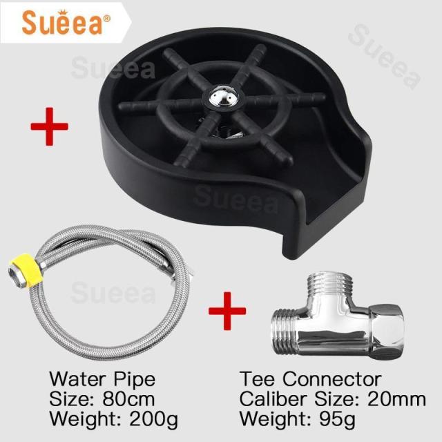 Sueea® Rinser Automatic Glass Cup Washer High Pressure Bar Kitchen Beer Milk Tea Cup Cleaner Sink Accessories, 
